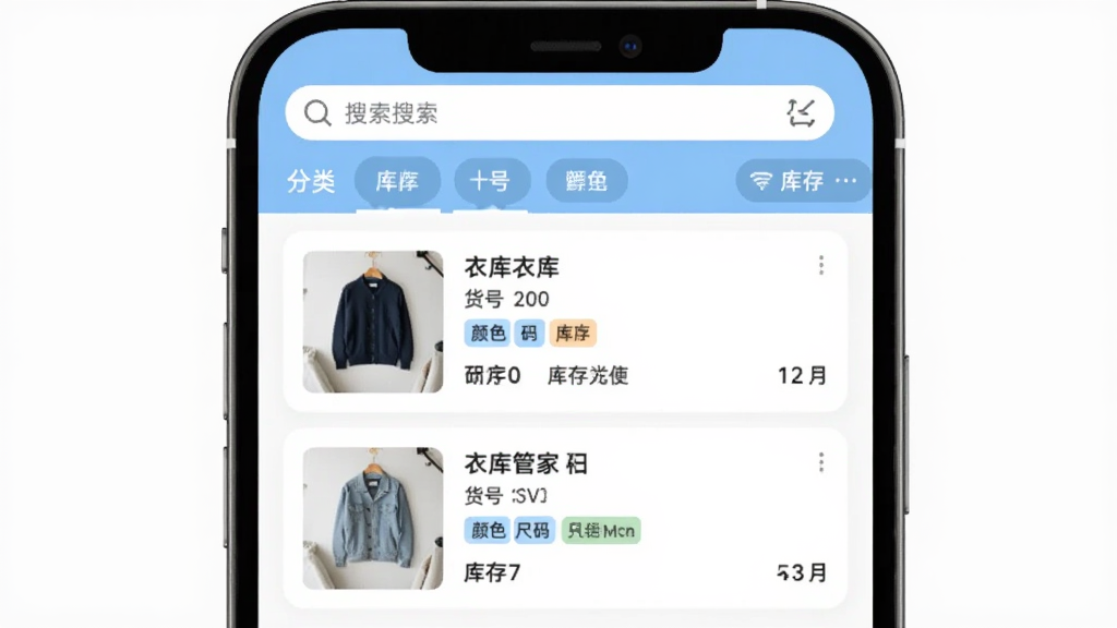 �¿��ƹܼ�APP��Ʒ�������棬�ֻ���Ļչʾ��Ʒ�б���ÿ����Ʒ��Ƭ��������ͼ�����ơ����š���ɫ�����ǩ�Ϳ��������������������ͷ���ɸѡ��ť�������԰�ɫ��ǳ��ɫΪ����ͼ���࣬�Ű����룬�����ˬ�����ʸ���