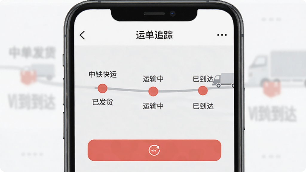 �ֻ�����չʾ���������ˡ��˵�׷��ҳ�棬��Ļ������ʾһ���˵��켣ʱ���ᣬ�ڵ��ú�ɫԲ���ע���ѷ������������С����ѵ�����������⡰�˵�׷�١����ײ���ˢ�°�ť������ǳ��ɫ������ƽ���񣬻��ʸɾ��޶���Ԫ��