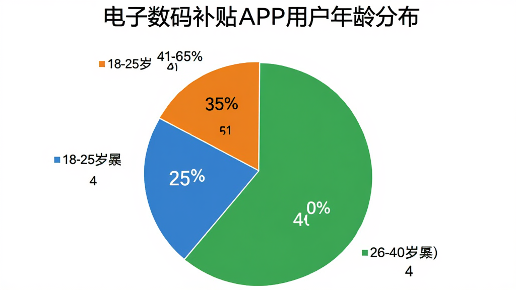 һ�ű�״ͼ��չʾ���������벹����APP�û�����ֲ���18-25��ռ25%��26-40��ռ40%��41-60��ռ35%����ͼ��ɫ�ֱ�Ϊ��ɫ����ɫ����ɫ��������ɫ��ͼ�����������������
