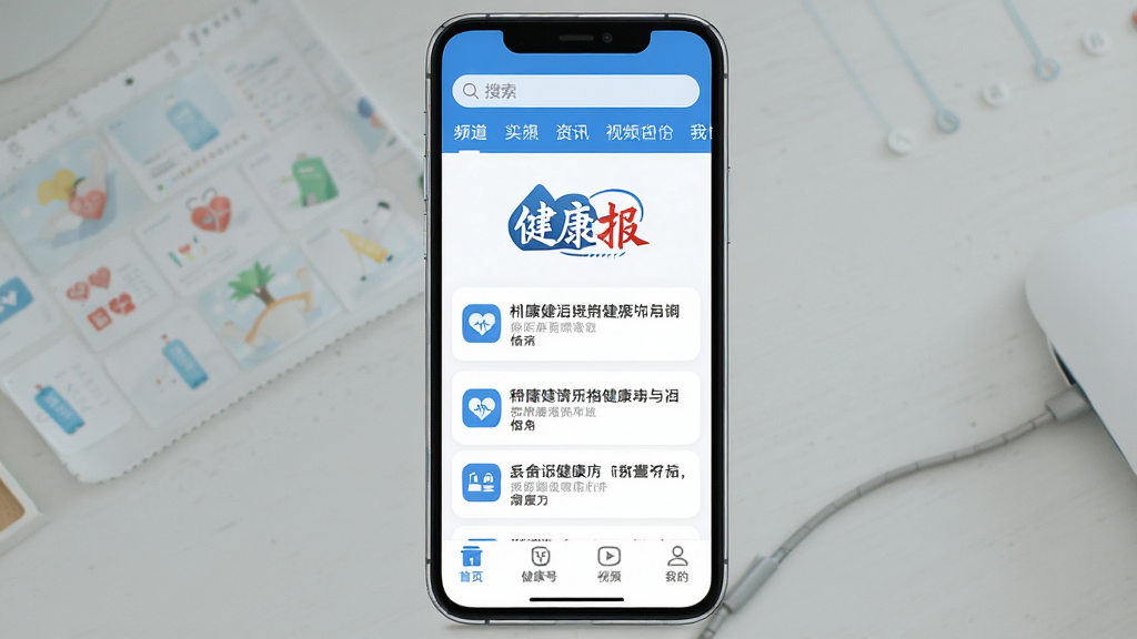 ������Ӧ��������ȫòչʾ���ֻ���Ļ������ʾ������Logo����Ѷ��Ϣ���б�����������������Ƶ���������ײ�Ϊ��ҳ�������š���Ƶ���ҵ��ĸ�ѡ�������������Ϊ��ɫ��������������࣬����ִ���ƽ��ϸ��Բ�󣬻��ʸɾ��޶���Ԫ��