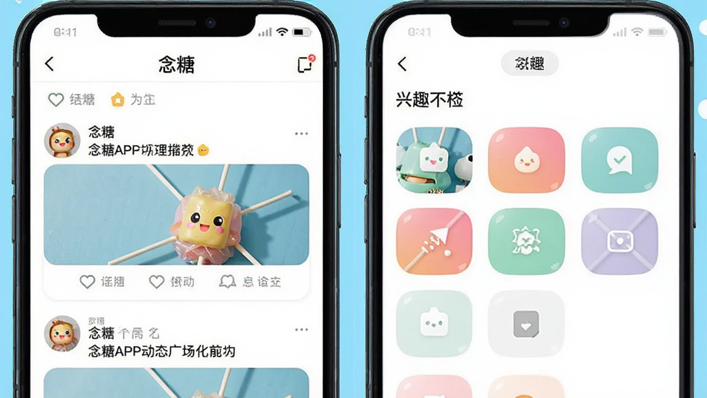 һ��չʾ����APP��̬�㳡����Ȥ��ǩ���ܵĽ���ͼ��������һ���ֻ���Ļ��Ϊ�����֣������ʾ��̬�㳡����Ϣ�����Ҳ���ʾ��Ȥ��ǩ��ѡ����棬��Ļ�Ϸ��С����ǡ��������������������죬ϸ�����������ʸɾ�