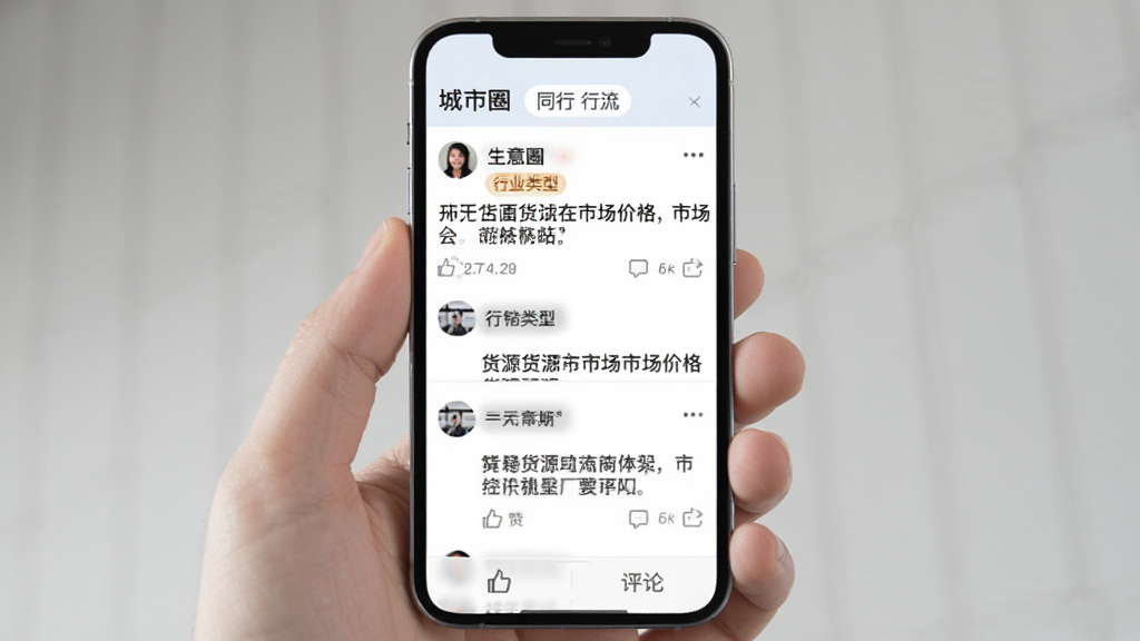 ����Ȧ ͬ�н��������� �ֻ���Ļ��ʾ��Ϣ���б� ÿ�����Ӵ����û�ͷ�� �������ͱ�ǩ �������ݹ��ڻ�Դ���г��۸� �ײ��е��޺����۰�ť �����г��ж�λ����ҵɸѡ��ǩ ����������������̳ �ɾ�����