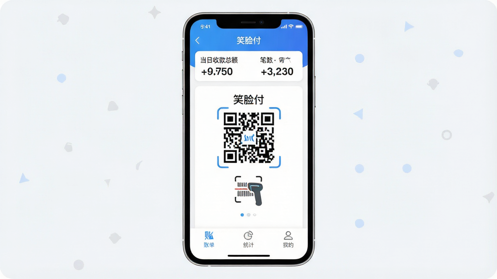 һ���ֻ�Ӧ�ý���չʾͼ������������һ�������ֻ�����Ļ����ʾ��Ц������Ӧ�õ������棬�����ǵ����տ��ܶ�ͱ������м�����Ŀ���տ��ά���ɨ��ǹͼ�꣬�ײ�Ϊ�˵���ͳ�ơ��ҵ�����ѡ������岼�����������ֱ�ǩ��ȷ������ִ���ƽ����ɫ������Ϊ����ϸ��Բ�󣬻��ʸɾ����޶���Ԫ�ء�