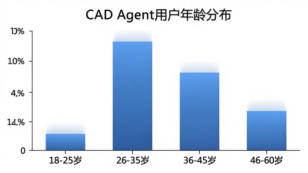 一张展示CAD Agent用户年龄分布的柱状图,横轴为年龄段