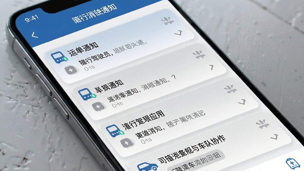 ���м�ʻԱӦ������Ϣ֪ͨ�복��Э�����棬�ֻ���Ļ��ʾ�����˵�֪ͨ��˾�����ԣ�����Ϊ�б�ʽ��Ƭ�����������������ɫ��ϸ�����������ʸɾ����޶���װ��Ԫ��