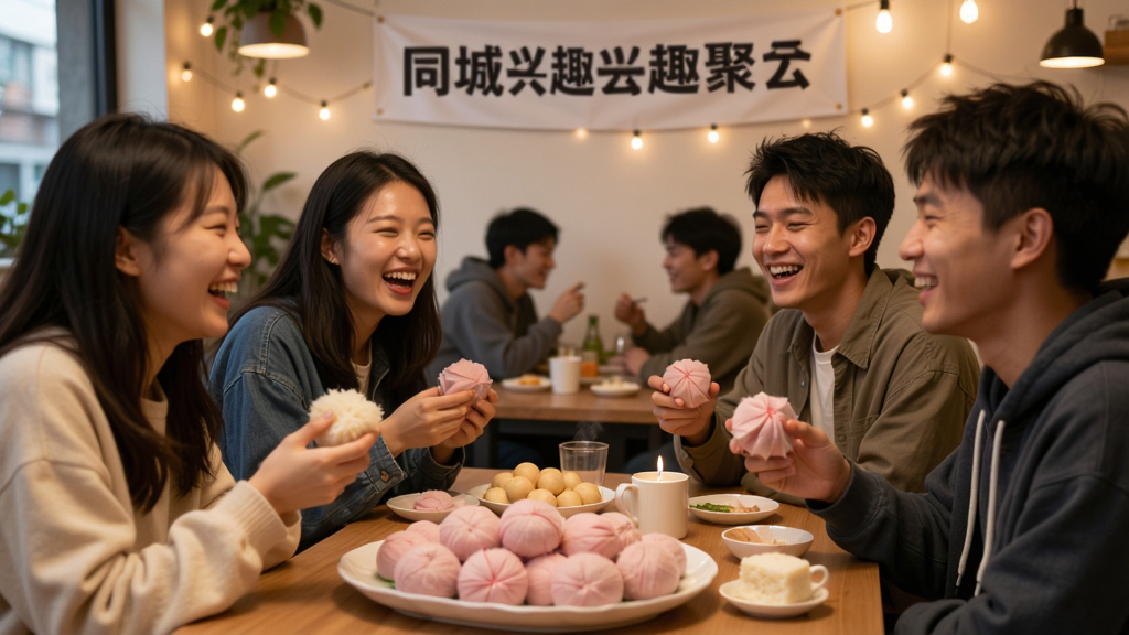 粉团-同城兴趣社交 线下兴趣活动聚会场景 体现同城社交氛围