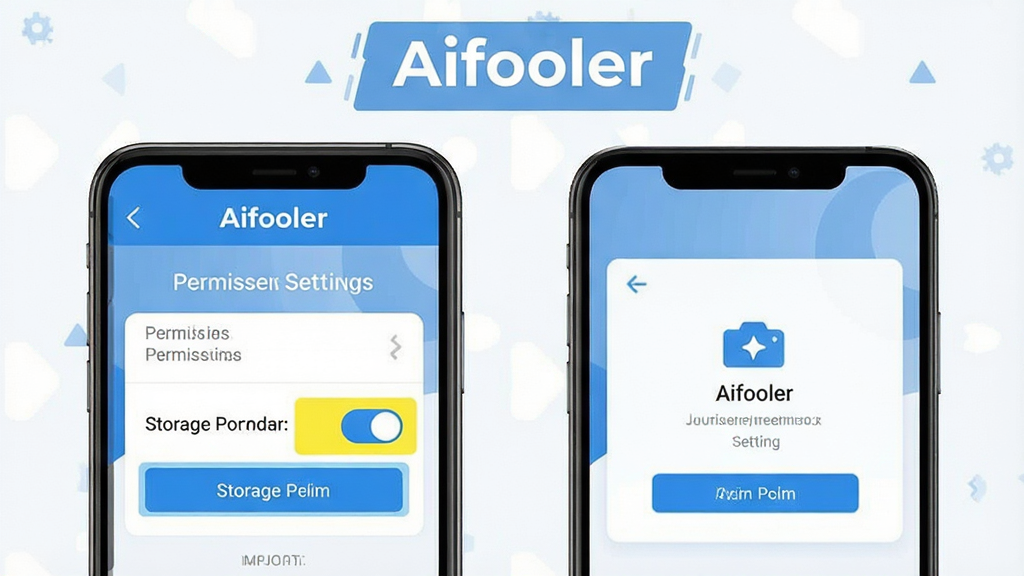 һ��Aifooler��������ָ��ʾ��ͼ������Ϊ�ֻ���Ļ��ʾȨ�����ý������Ƶ������棬��Ļ�Ϸ��С�Aifooler����ʶ���������ø���ɫ���ע�洢Ȩ�޿���λ�ã�����ƽ������ɫ����ɫ�Ͱ�ɫΪ����ϸ�����������ʸɾ��޶���Ԫ��
