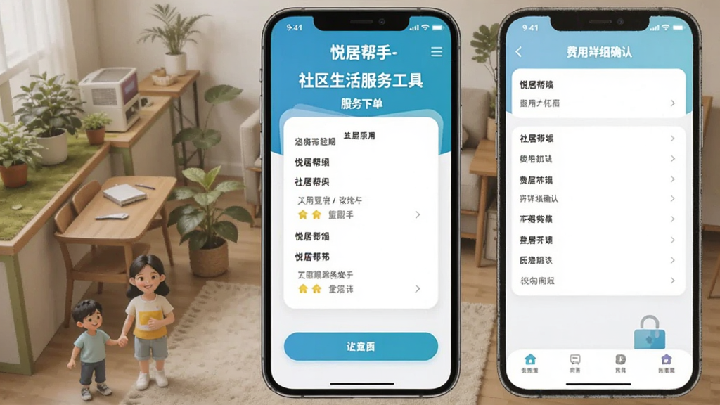 悦居帮手-社区生活服务工具 服务下单页面与费用明细确认