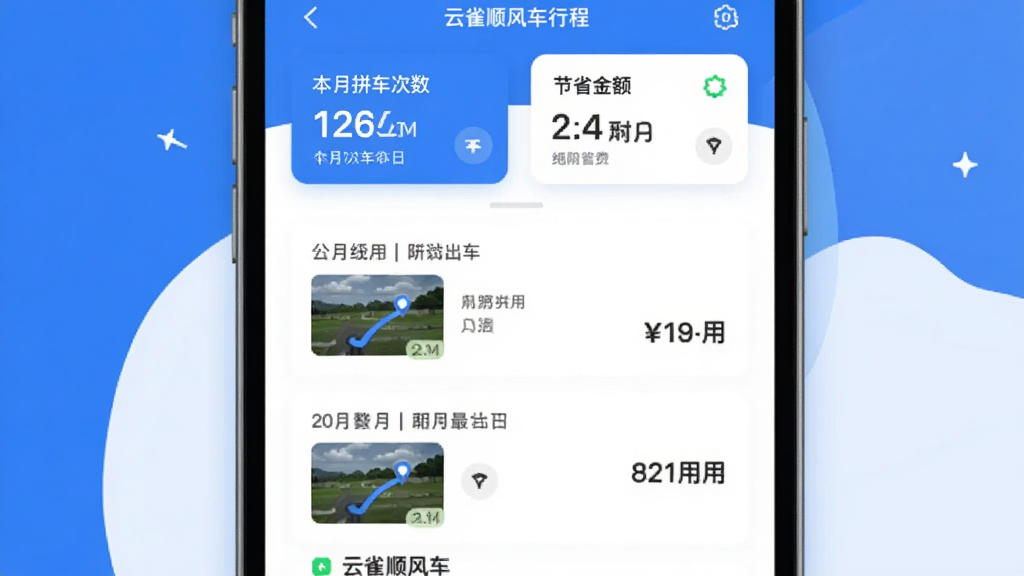 ��ȸ˳�糵�г̼�¼ҳ��廭���ֻ���Ļ��ʾ��ʷ�г��б���ÿ����¼�������ڡ�·������ͼ�ͷ��ý�ҳ�涥����ͳ�ƿ�Ƭ��ʾ����ƴ�������ͽ�ʡ������Լ�ִ���������ɫ�����ʸɾ�