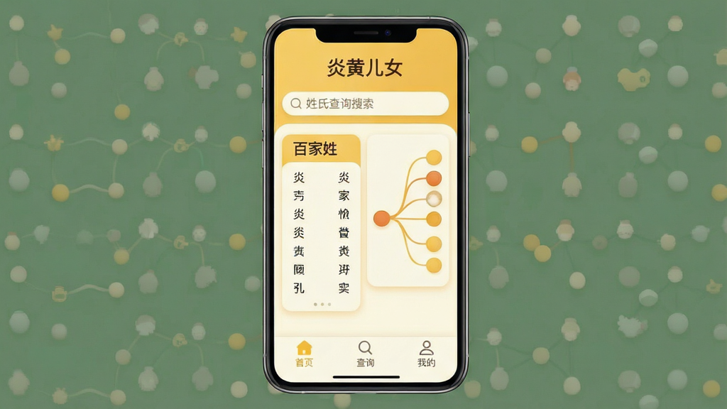 һ���ֻ�Ӧ�ý���չʾͼ��������������Ϊ���׻ƶ�Ů����APP��ҳ�棬�����С��׻ƶ�Ů�����������ϲ�ѯ�������м������Կ�Ƭ��ʽչʾ���ټ��ա��б��ͼ�������ͼ���ײ��С���ҳ������ѯ�����ҵġ�����ѡ������岼����������ů��ɫ���װ�ɫΪ��ɫ�������������ϸ��Բ�󣬻��ʸɾ��޶���Ԫ��