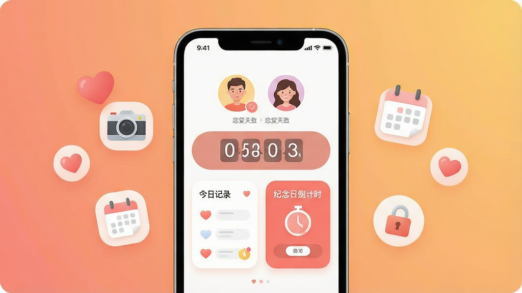 һ��չʾ���¼�¼��������ȫò�ĳ���ͼ������������һ���ֻ���Ļ��ʾ���¼�¼APP�������棬������������ͷ���������������������ռ�¼��Ƭ�ͼ����յ���ʱģ�飬�ֻ�����Ư���Ű��ġ������������С��ͼ�꣬��������ܰ��ůɫ�����䣬���岼�־��жԳƣ���������ִ���ƽ����ϸ��Բ����ͣ����ʸɾ������޶���Ԫ��