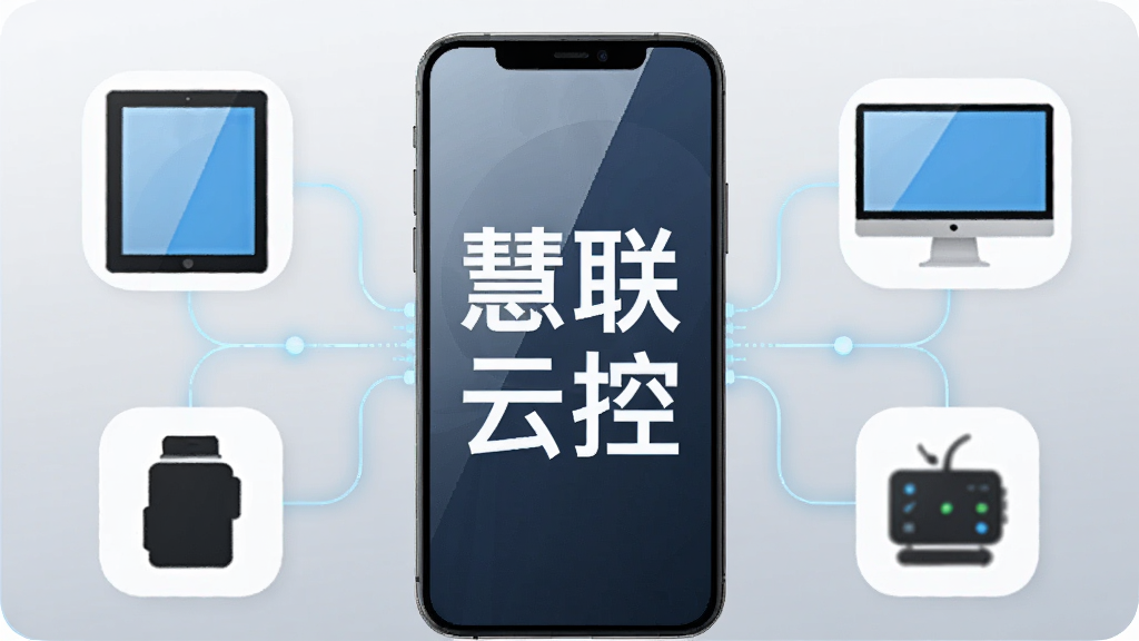 画面中心是一部智能手机,屏幕上显示着