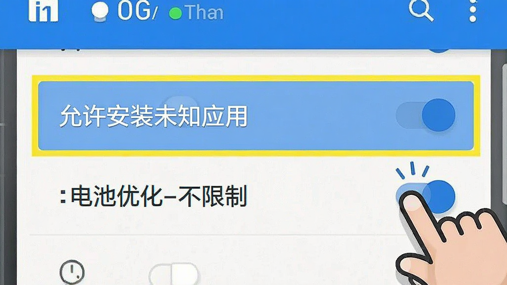 一张手机设置界面的截图风格插画,画面中展示安卓系统的应用权限管理页面,高亮标注