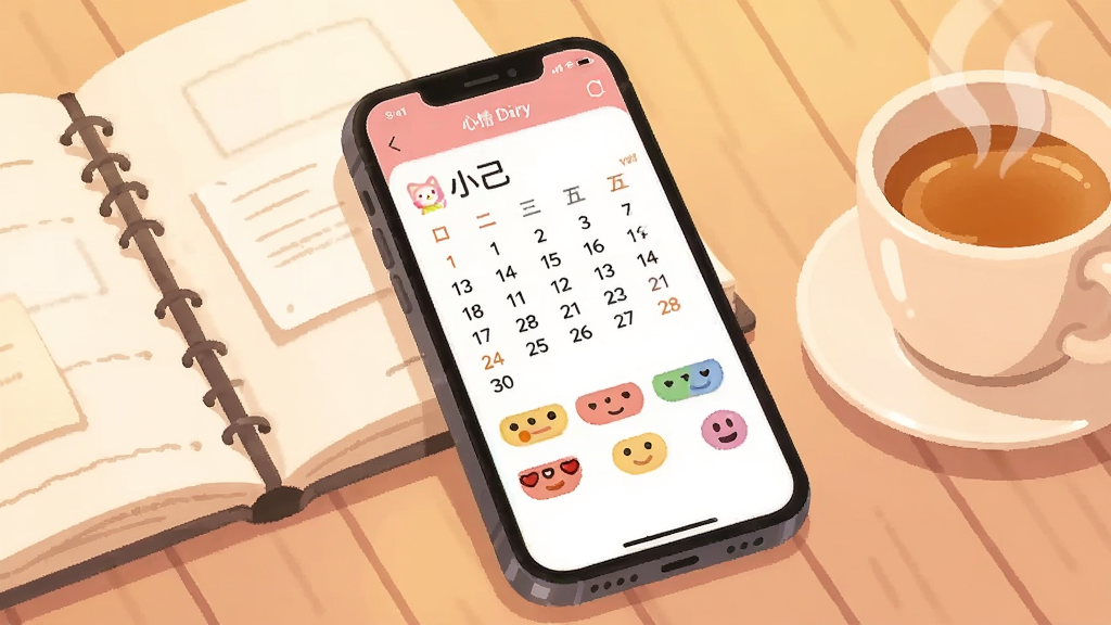 һ��AI���ɵĲ廭���ͼƬ��������һ���ֻ���Ļ��ʾ
