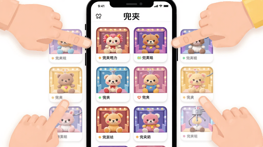 ���������ǡ����С�APP�Ľ����ͼ���廭��չʾһ���ֻ���Ļ�������Ŷ��ץ���޷��������ͼ��ÿ������ͼ���в�ͬ��ʽ��ë����ߡ����ֲ�������״���У��ֻ���Ļ���м�ֻ���ڵ����ͬ�ķ��俨Ƭ���Ű�����Ļ���У���Ƭ��Сһ�£���Ϣ���������Ϊ��ƽ��UI��Ʒ��ϸ���Ͽ�Ƭ��Բ����Ӱ��������������ɫ���ޣ���������ʹ�á����С���ʶ�����ʸɾ���ˬ��������Ԫ�ء�