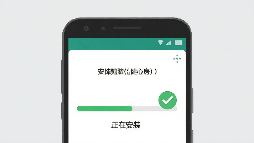 һ��չʾ�ڰ�׿�ֻ��ϰ�װ�����Ҹ����ķ���App���̵�ʾ��ͼ��������һ���ֻ���Ļ��д����Ļ��ʾ��װ�������͡����ڰ�װ���������Ա���һ����ɫ�ĶԹ�ͼ�꣬�����Ǽ���ǳ��ɫ������ƽ���������������޶���Ԫ��