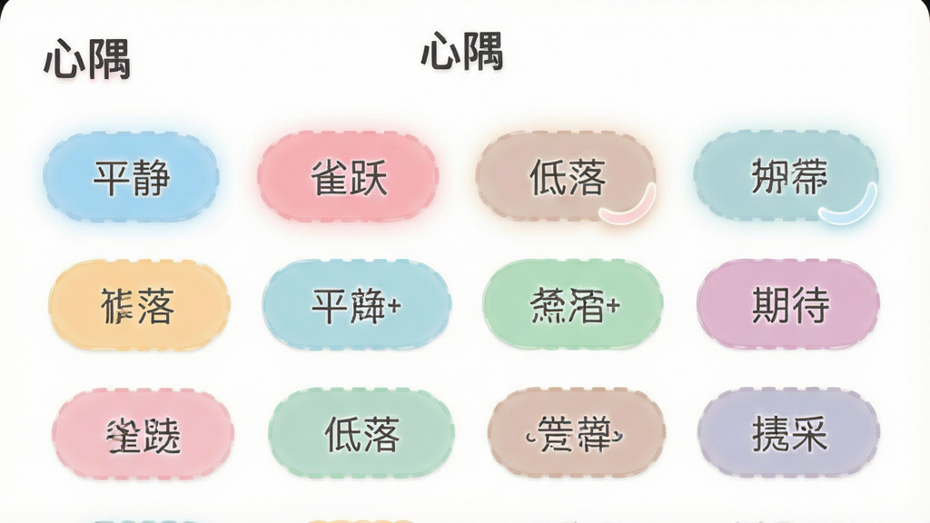 一张情绪标签选择界面展示图,画面中展示