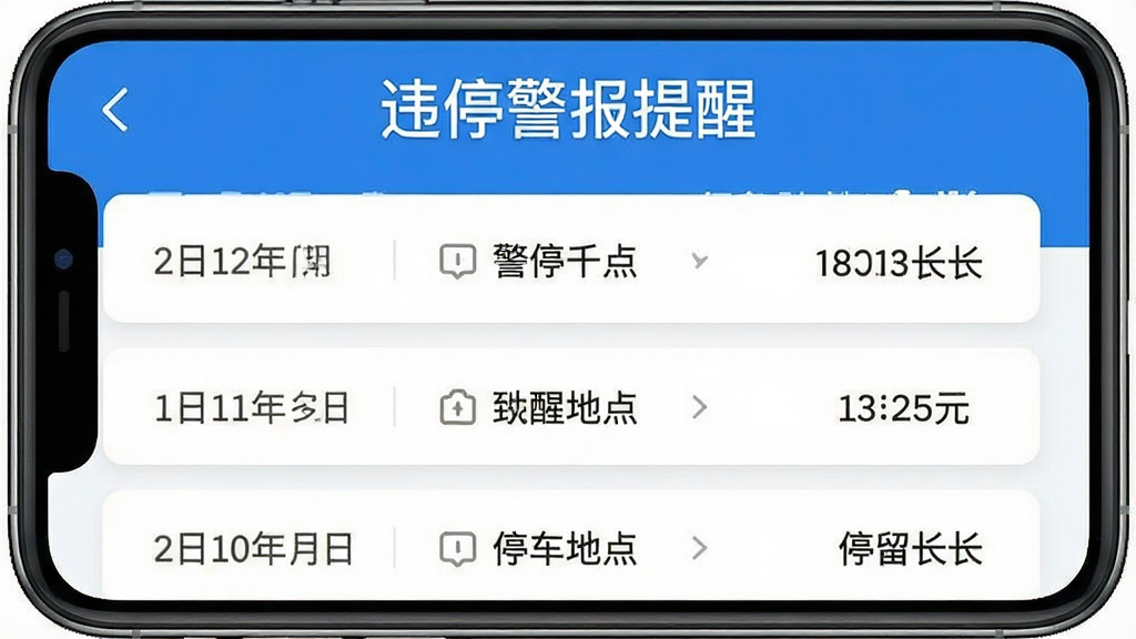 һ�š�Υͣ�������ѡ�Appͣ����¼ҳ���չʾͼ�������С�Υͣ�������ѡ�����λ�ڶ������·����б���ʽ����ʷͣ����¼��ÿ����¼��ʾ���ڡ�ͣ���ص��ͣ��ʱ����������ÿ�Ƭʽ��ƣ�������ɫ������������������ִ������ʸɾ��޶���װ��