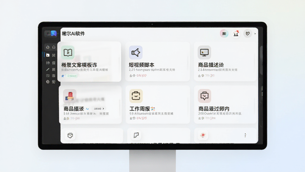 鿶�AI�����Ķೡ���İ�ģ��ѡ����棬��Ļ���������ֲ��İ�������Ƶ�ű��������ܱ�����Ʒ�����ȿ�Ƭ��ÿ�ſ�Ƭ���ж�Ӧ��Сͼ�꣬����Ϊǳɫ���䣬�����Ű����룬����ִ���Լ�����ʸɾ������ֱ�ǩ�����ɼ�