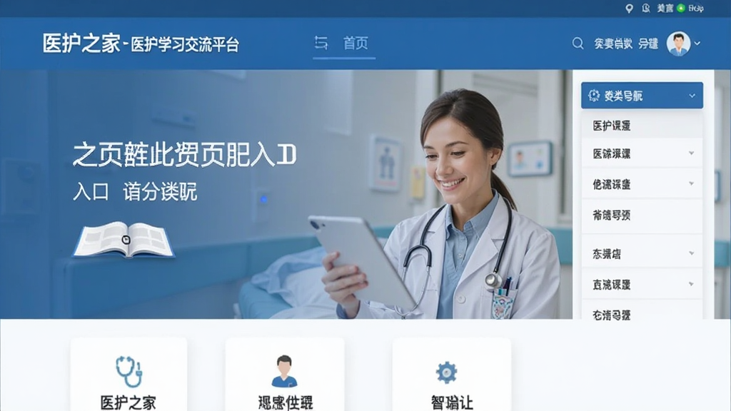 医护之家-医护学习交流平台 首页课程入口与分类导航界面