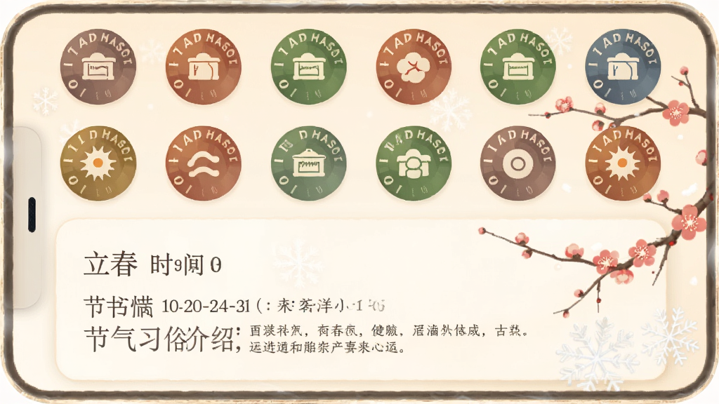 ����ũ����������ͨӦ�ý����ͼ�����Ļ�ϰ벿����ʾ��ʮ�Ľ���Բ��ͼ���ų����У��·��ǽ������鿨Ƭд������ʱ���ϰ�׽��ܣ������е�����÷����ѩ��װ��Ԫ�أ�����ɫ����ů��ͣ����ʸɾ��޶���Ԫ��