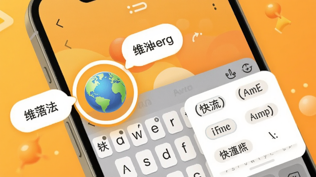 һ��չʾAwaz�������뷨�������л��������빦�ܵ�ͼƬ���������ֻ���Ļ��ʾ���̽��棬����ͼ�걻����Ȧ�����Ա��к��ά�Ӣ�ĵ��л����ݣ���Ļ�ϻ���ʾ�ſ�ݶ�����壬��������ů�ĳȻ�ɫ�����������ִ���ϸ��Բ�󣬻����������޶���Ԫ��