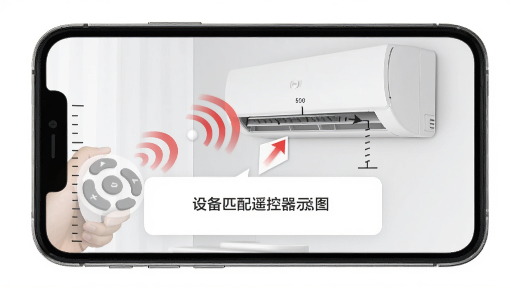���üҵ�ң����App���豸ƥ�����ʾ��ͼ���ֻ���Ļ��ʾ�����źŶ�׼�յ����մ��Ķ�����ʾ���������о����ߺͷ����ͷ������Ϊ������ʾ��Ƭ�����ֱ��������ϸ�ڼ��������ʸɾ��޶���Ԫ��