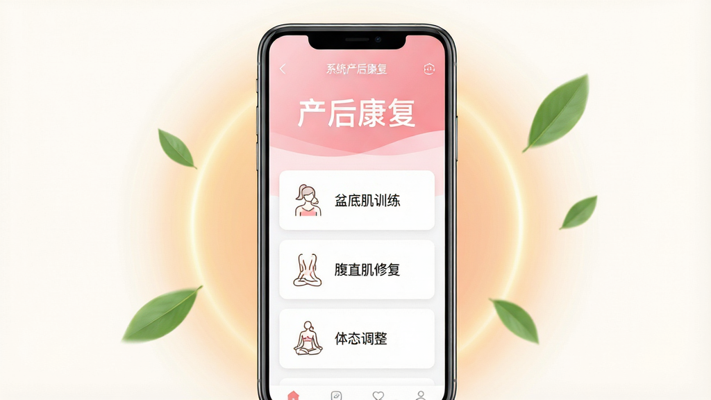 一张展示手机应用界面的图片,画面中央是一部竖屏手机,屏幕内显示