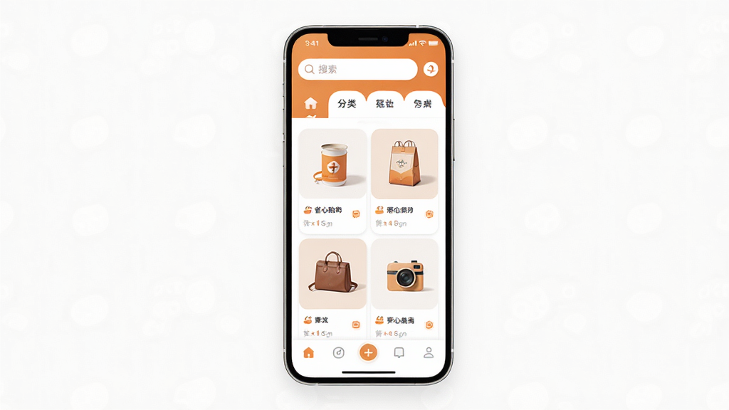 ʡ�Ĺ�App������ȫòչʾ���ֻ���Ļ���аڷţ����涥��Ϊ�������ͷ�����ڣ��в�Ϊ��Ʒ��Ƭ�ٲ������ײ�Ϊ���������������ů��ɫ���ɫ��ɫ��������ִ���ƽ��������ɾ�������ϸ��Բ�󣬻��������޶���Ԫ��