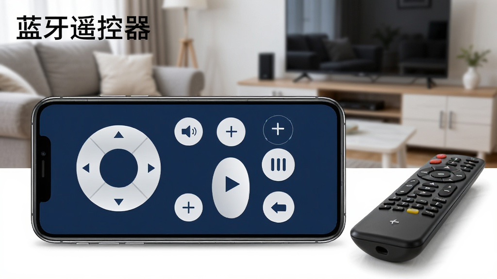 һ��չʾ����ң��������ң����幦�ܵ�ͼƬ������������һ���ֻ��������ã���Ļ����ʾ��һ���Զ��岼�ֵ�����ң�������棬��������Բ�εķ�������̡������Ӽ�������������ͣ������ҳ���ؼ��������������룬��ɫ�������Ͱ�ɫΪ�����ֻ��Ա߷���һ����ʵ�ĵ���ң������Ϊ�Աȣ������ǿ���ɳ���͵��ӵ��黯������������дʵ�Ҹɾ�������������ͼƬ������Ϊ������ң������