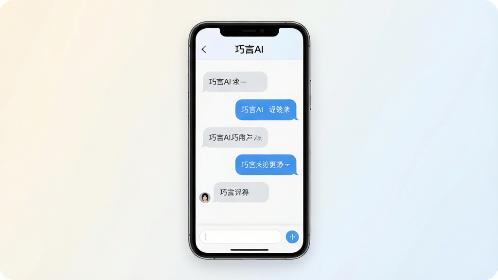 һ��չʾ����AIӦ����������ֻ�����ͼ�������������ֻ���Ļ����Ļ����ʾ����AI������Ի����棬���涥���С�����AI���������Ի������������ײ�����������岼�ּ�࣬����Ϊǳɫ���䣬����ִ���ƽ����ϸ��Բ�󣬻��ʸɾ��������޶���װ��Ԫ��