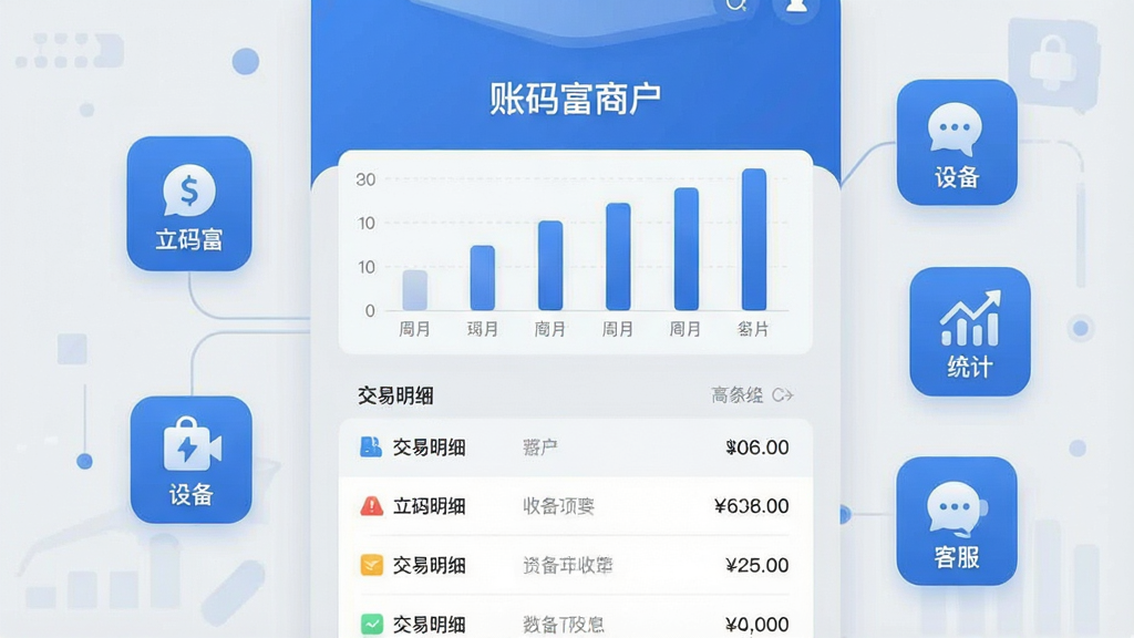 һ����Ϣͼ�����Ĳ�ͼ�����������ǡ����븻�̻���App���˵�ͳ��ҳ��ʾ�⣬�Ϸ�����״ͼչʾһ���տ����ƣ��·��ǽ�����ϸ�б����Ա�Ư���ż�������ͼ��ֱ�����տ�豸��ͳ�ơ��ͷ������岼������������ɫ����ɫ��ǳ��ɫΪ��������ִ������ƽ��ϸ��Բ��ɾ���������ˬ�޶���װ��