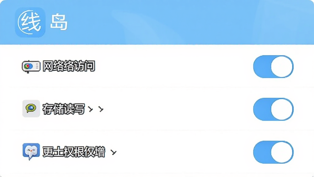 手机权限管理界面示意图,屏幕中央显示