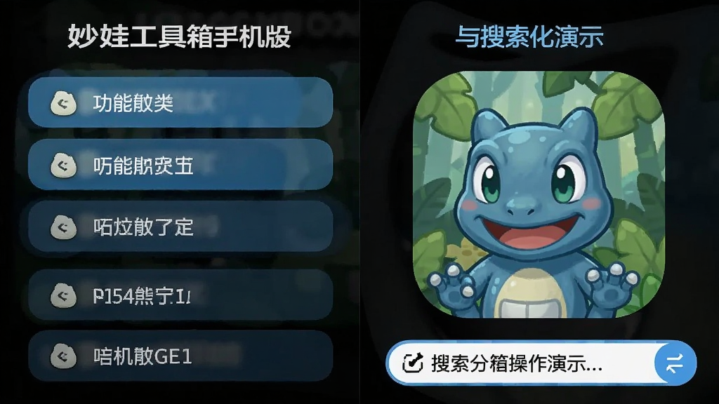 妙蛙工具箱手机版app 功能分类与搜索框操作演示