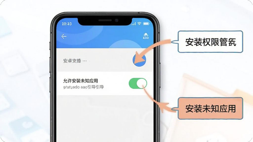 �ǻ�Ӫ�˹���ϵͳApp�ڰ�׿�ֻ��ϵİ�װȨ����������ʾ��ͼ���ֻ���Ļ��ʾ��������װδ֪Ӧ�á��Ŀ��ؽ��棬�Ա����м�ͷָʾ�ͼ������ֱ�ע�򣬻������ֻ���ͼ�����֣�ɫ������������ֱ�ۣ����������ɾ�