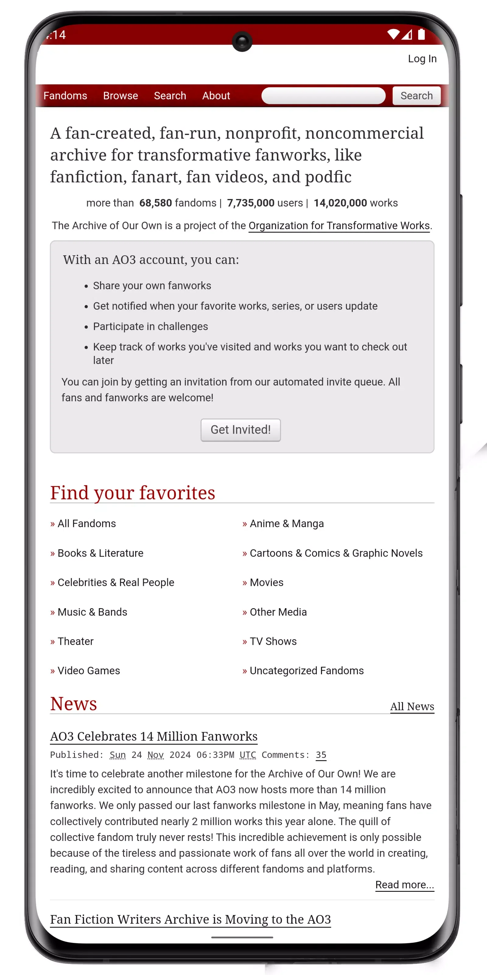 AO3�Ķ����ֻ���AO3 Readerv3.1.0 �ǹٷ�ͬ���Ķ�����