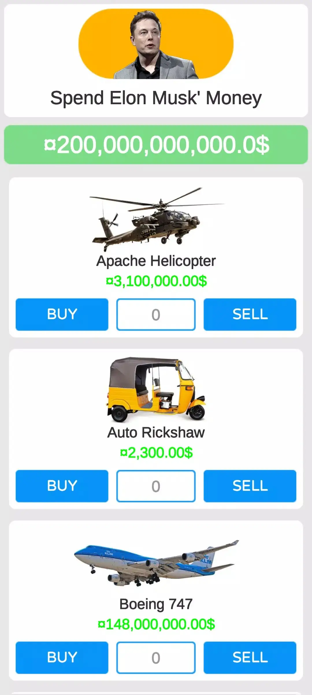 ��˹�˻�Ǯ��Ϸ�Ƹ�ģ���ѹ����(Spend Elon Musk Money)v19.3.1 ����Ƹ��ӻ�ģ����Ϸ
