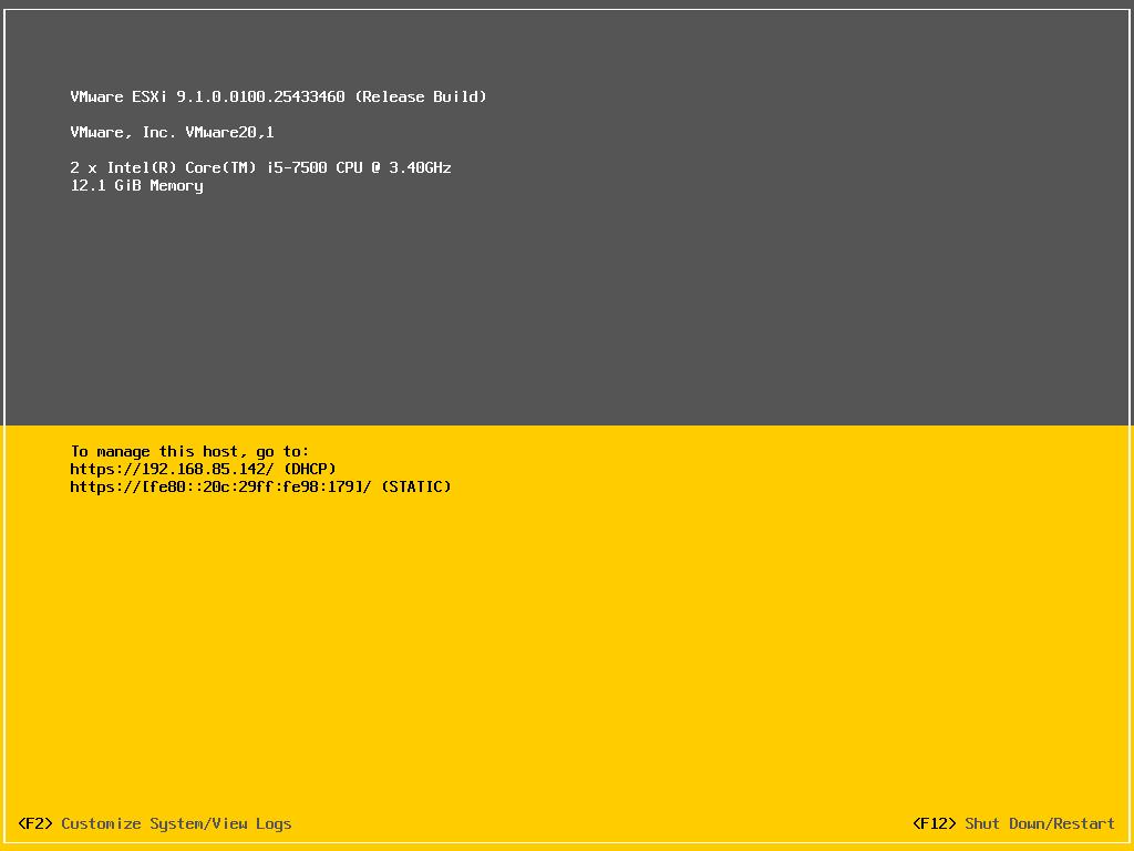 VMware ESXi���������������v9.1.0.0100-25433460 ���ɶ���Ӳ����������