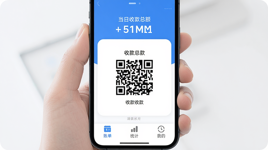 һ��չʾ��������APP���ֻ���Ļ�����еĽ�ͼ�������࣬������Ϊ��ɫ����������ʾ�����տ��ܶ�м����տ��ά�룬�ײ����˵���ͳ�ơ��ҵ�����ѡ�������ִ���ƽ��ϸ��Բ�󣬻��ʸɾ��޶���Ԫ��