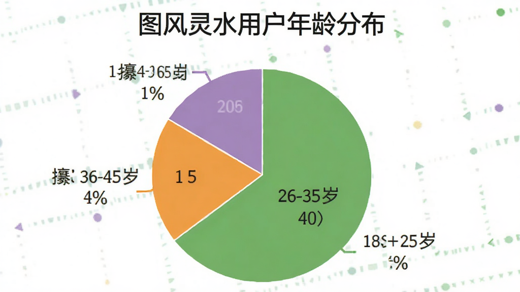 一张饼状图,展示图风灵水用户年龄分布:18-25岁占25%,26-35岁占40%,36-45岁占20%,46-60岁占15%,图表配色清晰,标题为“图风灵水用户年龄分布”,画质干净,无多余元素。