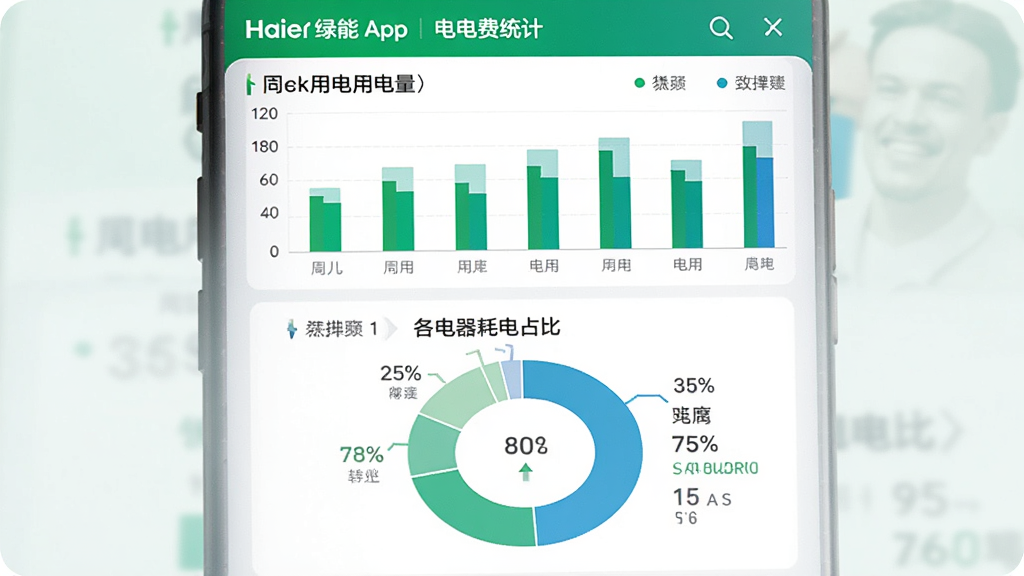 ��������app�ĵ��ͳ��ҳ�棬��Ļ������״ͼ��ʾһ���õ������·��и������ĵ�ռ�ȵĻ���ͼ����ɫΪ��ɫ����ɫ�����ݱ�ǩ�����������ִ������ʸɾ��޶���Ԫ��