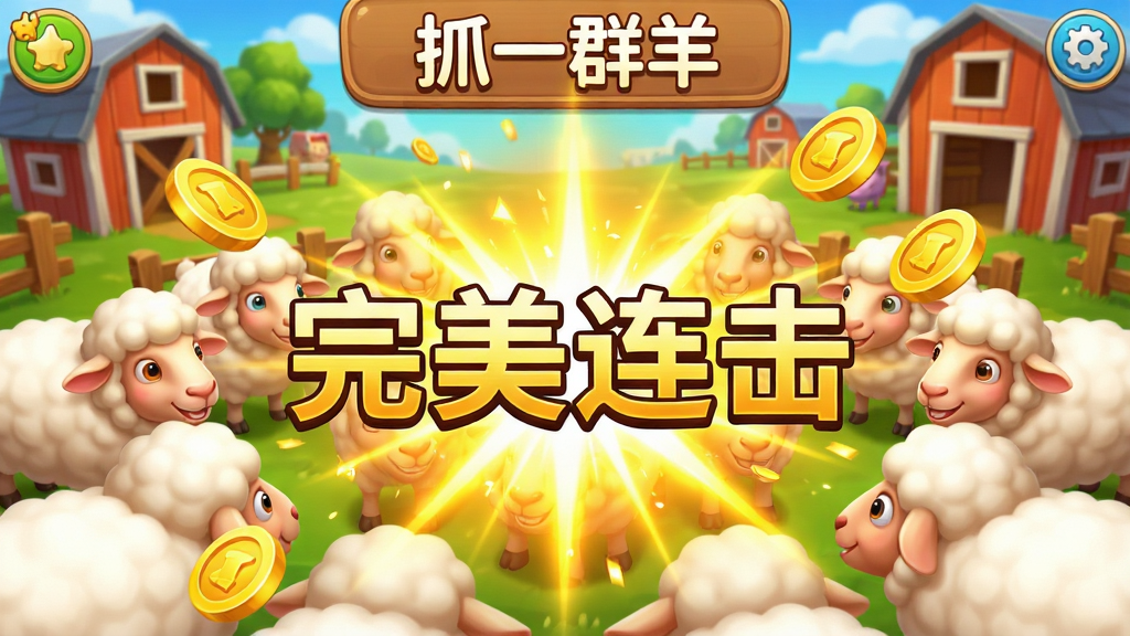 ��д��Ϸ���棬һȺ�򱻳ɹ�Ȧ�У���Ļ���뱬����ҫ�۵Ľ�ɫ��â�͡�����������������Ч����Χ��Ʈɢ�Ľ�ң������ǻ��ֵĿ�ͨũ�������涥����ʾ��ץһȺ������������Ϊ��Ϸʤ��˲�䣬���ֱ�����������������ϸ�������������ң���������ͨ͸���޶���Ԫ�ء�