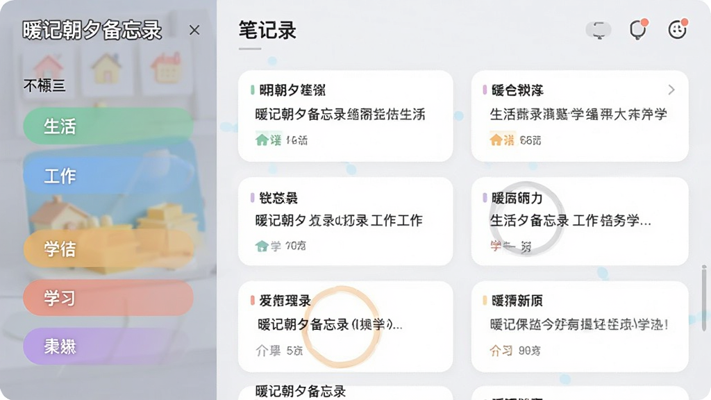 ů�ǳ�Ϧ����¼�ķ������ҳ�棬����Ǳ�ǩ�б��������������������������ѧϰ���Ȳ�ɫ��ǩ���Ҳ�����Ӧ��ǩ�µıʼǿ�ƬԤ�������沼����������ƽ�����ɫ����ͣ����ʸɾ���