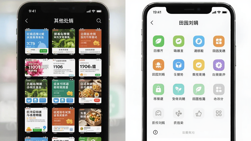 一张对比图,左边是其他App布满广告的界面,右边是