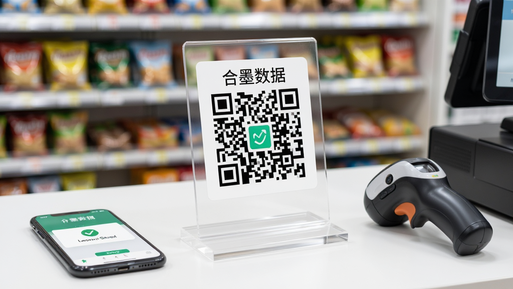 ��������Ϊһ������̨���棬����������һ���ǿ���֧�ܣ�֧��������һ�Ŵ��С���ī���ݡ������Ķ�ά�룬�Ա߷��������ֻ���ɨ��ǹ�������黯�ı�������ܡ����־��У��Ű���ˬ�����дʵ��ϸ�ڰ�����ά��ͼ�����ֻ���Ļ�ϵ��տ�ɹ���ʾ�����ʸɾ��޶���Ԫ�ء�