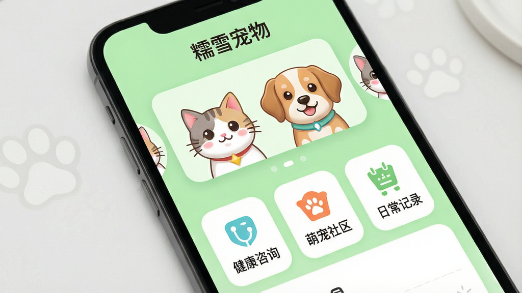 һ���ֻ���ĻչʾŴѩ����APP�������棬���涥���С�Ŵѩ����������м��ǿɰ���è��͹���ͷ���ֲ�ͼ���·�����ͼ���������룬������������ѯ�������ȳ�������������Ʒ�̳ǡ������ճ���¼�������������»��ã�ǳ��ɫ������Բ�ǿ�Ƭ���֣�ϸ�ڸɾ������ʸ��壬�޶���Ԫ�ء�