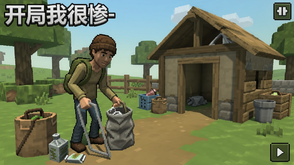 开局我很惨-模拟生存游戏 前期生存攻略 捡垃圾 建家