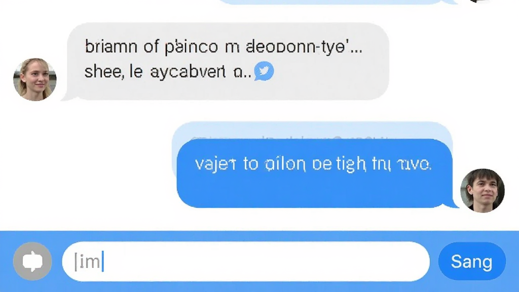 Twoo聊天对话界面截图,显示两人对话气泡,界面简洁无广告,底部有输入框和发送按钮,蓝白风格,画质清晰,无多余元素