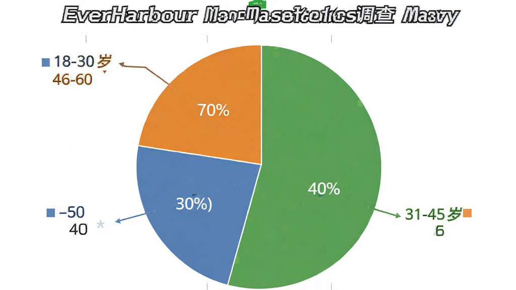 һ��չʾEverHarbour�û�����ȵ������ı�״ͼ��������Բ��ͼ������Ϊ����ɫ�飬�ֱ����18-30�ꡢ31-45�ꡢ46-60���û�ռ�ȣ�ÿ��ɫ���������ֱ�ǩ������Ϊ��ɫ������������������ݿ��ӻ���ϸ�ڱ�ע�ٷֱȣ����ʸɾ��޶���Ԫ�ء�
