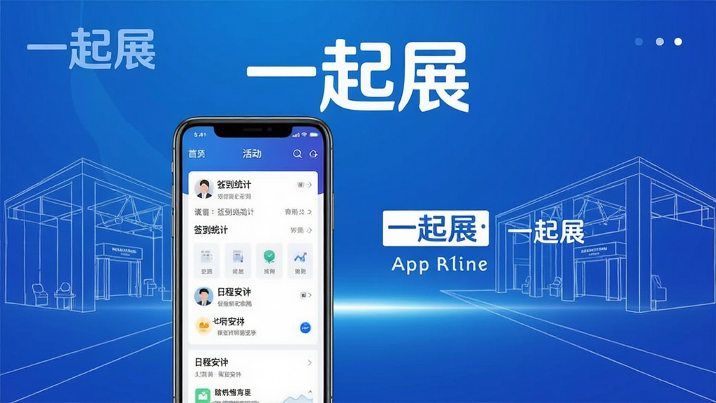 һ��չʾ��һ��չ��App���Ĺ��ܵ����������������������ֻ������ͼ��������ʾ��б���ǩ��ͳ�ơ��ճ̰��ŵ�ģ�飬�����ǳ����Ƽ��е���ɫ���䣬�����ɫ�������յ�չ���������������ִ���࣬�������������ʸɾ���ͻ����һ��չ��Ʒ�����ƣ��޶���Ԫ�ء�